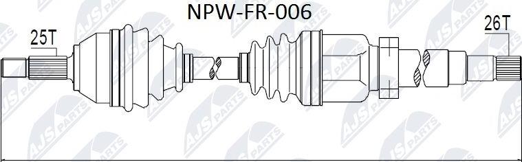 NTY NPW-FR-006 - Приводной вал unicars.by