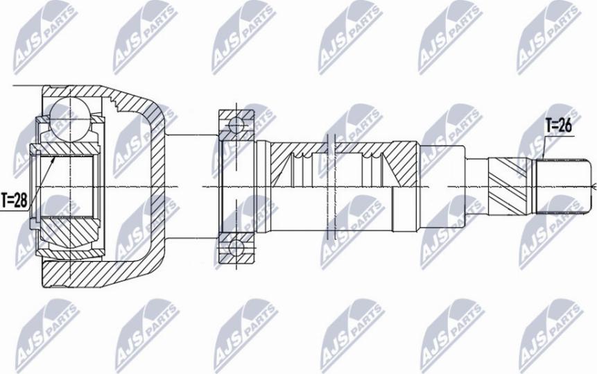 NTY NPW-FR-081 - Шарнирный комплект, ШРУС, приводной вал unicars.by