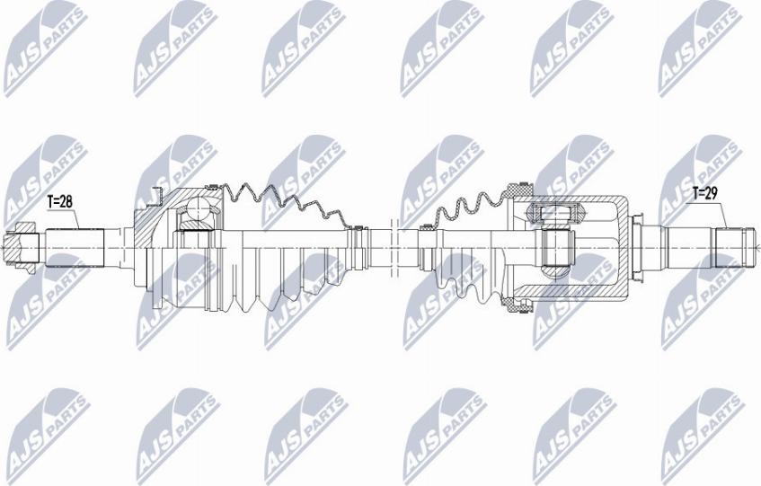 NTY NPW-FR-088 - Приводной вал unicars.by