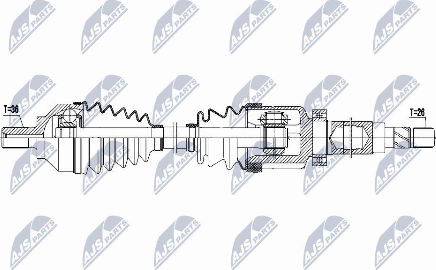 NTY NPW-FR-082 - Приводной вал unicars.by