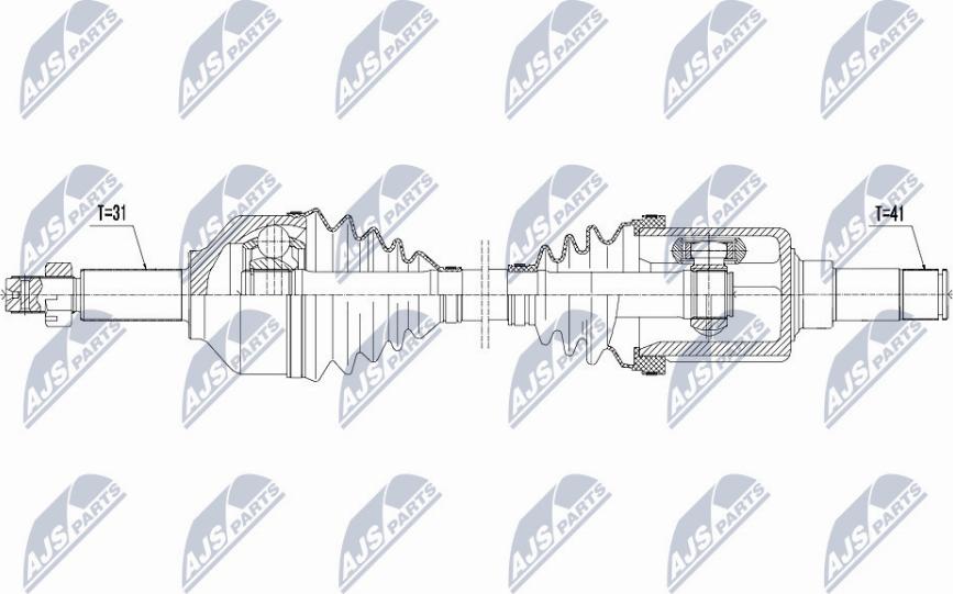 NTY NPW-FR-075 - Приводной вал unicars.by