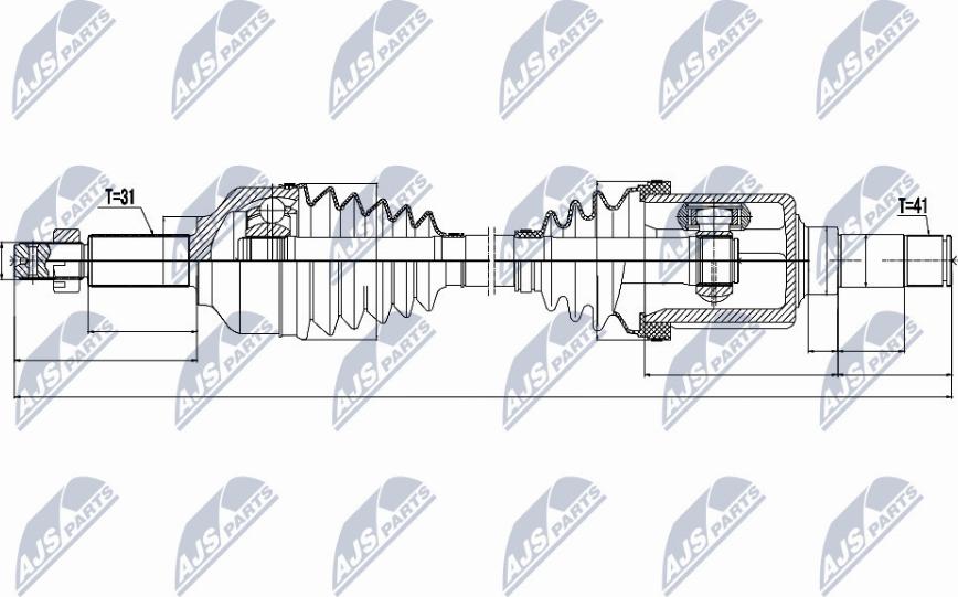 NTY NPW-FR-073 - Приводной вал unicars.by