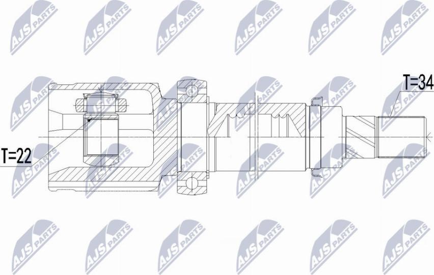 NTY NPW-FR-142 - Шарнирный комплект, ШРУС, приводной вал unicars.by