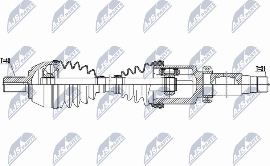 NTY NPW-FR-153 - Приводной вал unicars.by