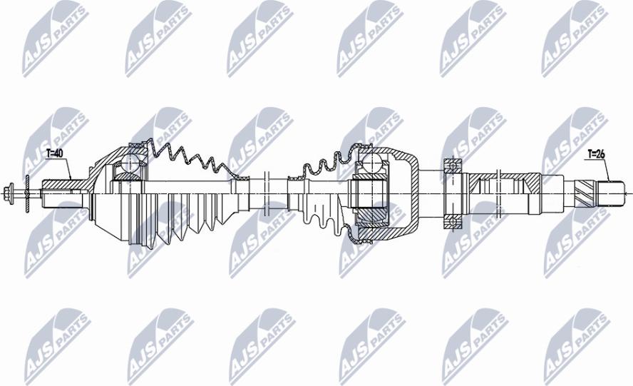 NTY NPW-FR-157 - Приводной вал unicars.by