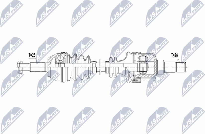 NTY NPW-FR-165 - Приводной вал unicars.by