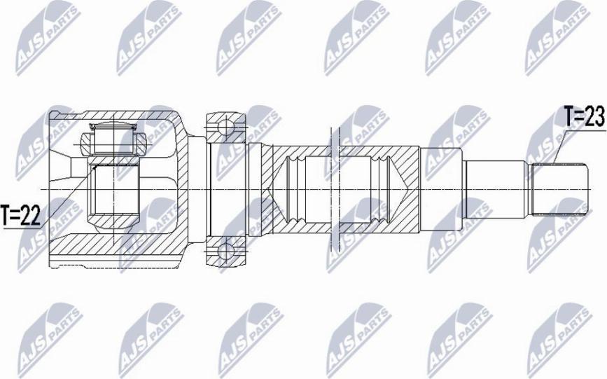 NTY NPW-FR-112 - Шарнирный комплект, ШРУС, приводной вал unicars.by