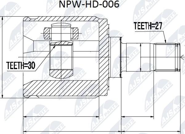 NTY NPW-HD-006 - Шарнирный комплект, ШРУС, приводной вал unicars.by