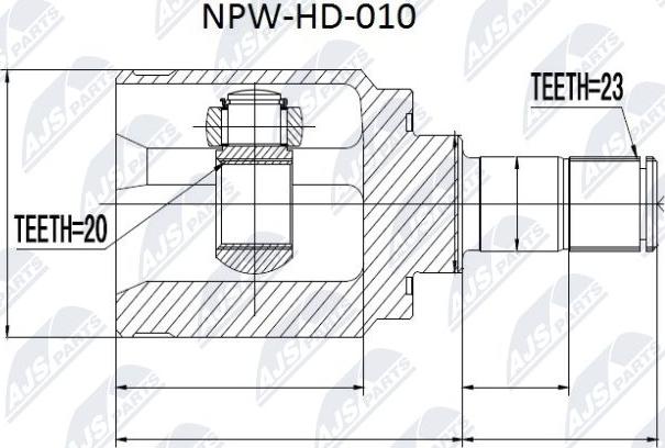 NTY NPW-HD-010 - Шарнирный комплект, ШРУС, приводной вал unicars.by