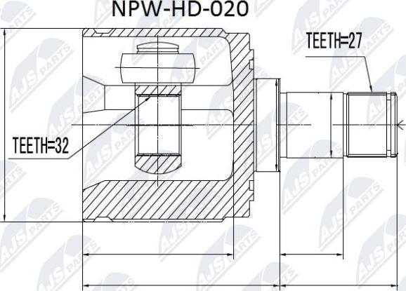 NTY NPW-HD-020 - Шарнирный комплект, ШРУС, приводной вал unicars.by