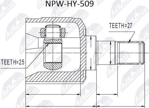 NTY NPW-HY-509 - Шарнирный комплект, ШРУС, приводной вал unicars.by