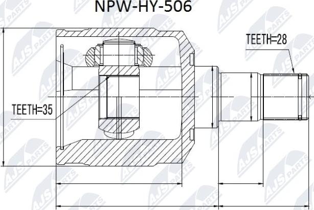 NTY NPW-HY-506 - Шарнирный комплект, ШРУС, приводной вал unicars.by