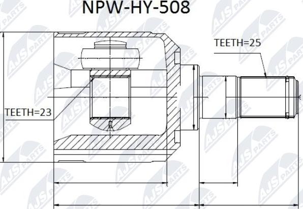 NTY NPW-HY-508 - Шарнирный комплект, ШРУС, приводной вал unicars.by