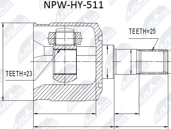 NTY NPW-HY-511 - Шарнирный комплект, ШРУС, приводной вал unicars.by