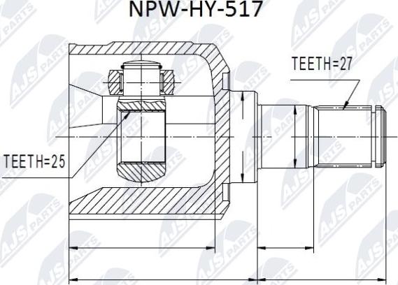 NTY NPW-HY-517 - Шарнирный комплект, ШРУС, приводной вал unicars.by