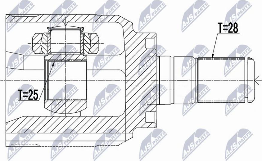 NTY NPW-HY-536 - Шарнирный комплект, ШРУС, приводной вал unicars.by