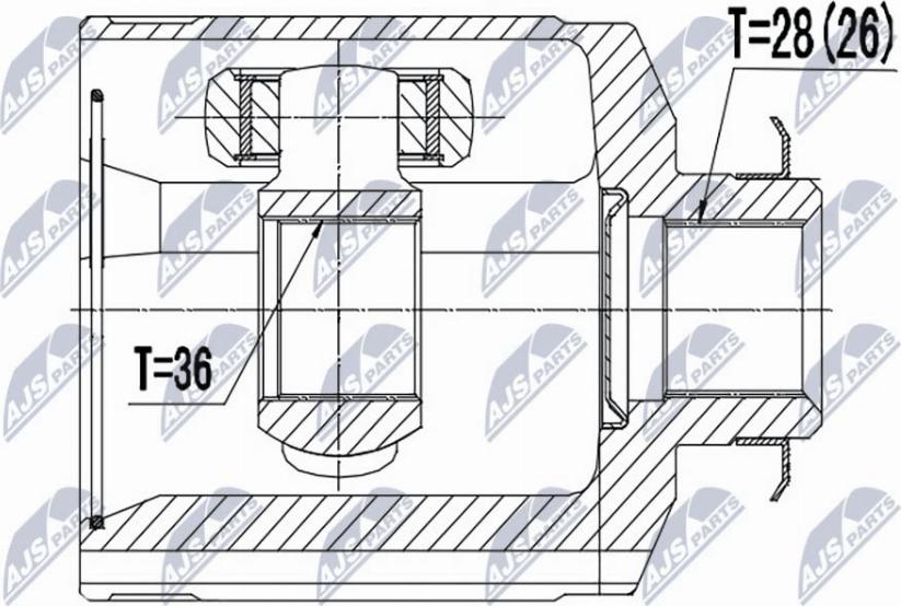 NTY NPW-HY-528 - Шарнирный комплект, ШРУС, приводной вал unicars.by