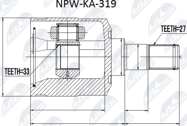 NTY NPW-KA-319 - Шарнирный комплект, ШРУС, приводной вал unicars.by