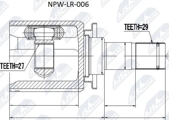 NTY NPW-LR-006 - Шарнирный комплект, ШРУС, приводной вал unicars.by