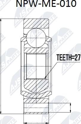 NTY NPW-ME-010 - Шарнирный комплект, ШРУС, приводной вал unicars.by