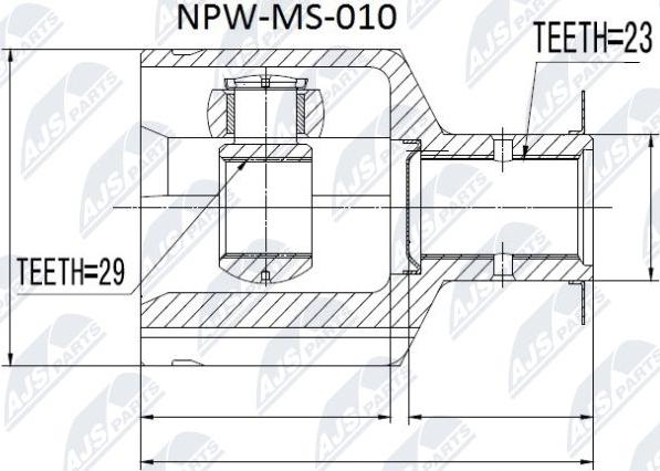 NTY NPW-MS-010 - Шарнирный комплект, ШРУС, приводной вал unicars.by