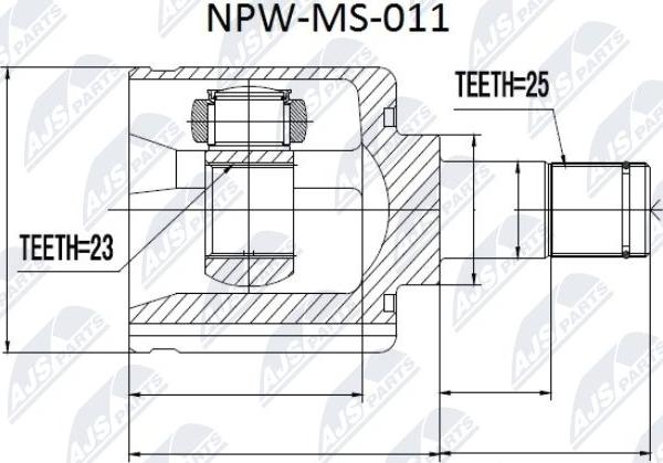 NTY NPW-MS-011 - Шарнирный комплект, ШРУС, приводной вал unicars.by