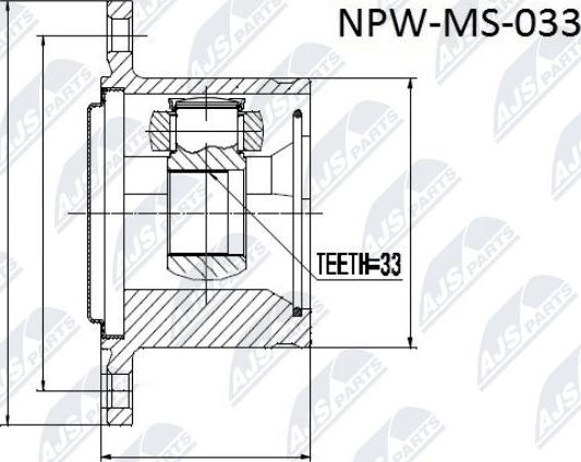 NTY NPW-MS-033 - Шарнирный комплект, ШРУС, приводной вал unicars.by