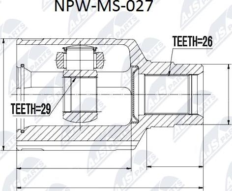 NTY NPW-MS-027 - Шарнирный комплект, ШРУС, приводной вал unicars.by