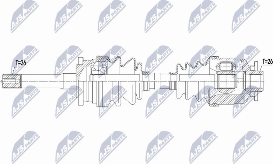 NTY NPW-MZ-068 - Приводной вал unicars.by