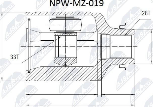 NTY NPW-MZ-019 - Шарнирный комплект, ШРУС, приводной вал unicars.by