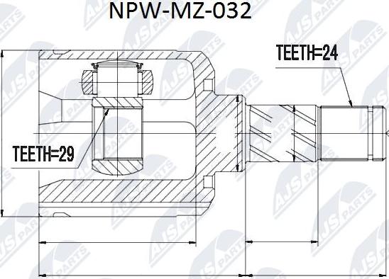 NTY NPW-MZ-032 - Шарнирный комплект, ШРУС, приводной вал unicars.by