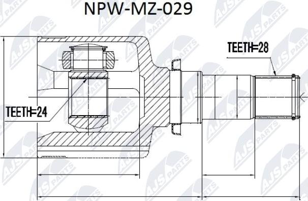 NTY NPW-MZ-029 - Шарнирный комплект, ШРУС, приводной вал unicars.by