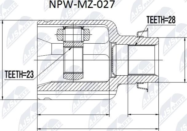 NTY NPW-MZ-027 - Шарнирный комплект, ШРУС, приводной вал unicars.by