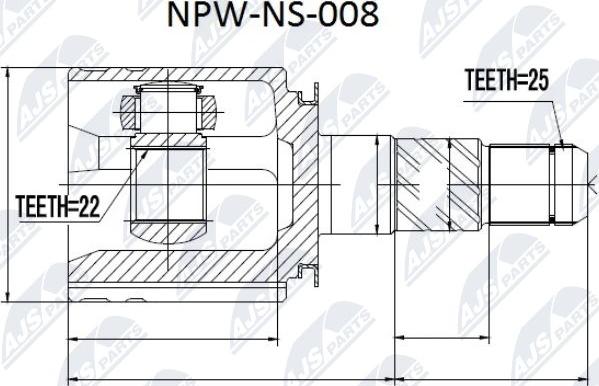 NTY NPW-NS-008 - Шарнирный комплект, ШРУС, приводной вал unicars.by