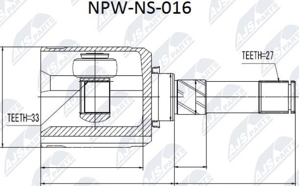 NTY NPW-NS-016 - Шарнирный комплект, ШРУС, приводной вал unicars.by