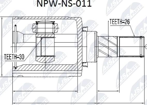 NTY NPW-NS-011 - Шарнирный комплект, ШРУС, приводной вал unicars.by