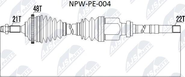 NTY NPW-PE-004 - Приводной вал unicars.by