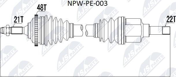 NTY NPW-PE-003 - Приводной вал unicars.by