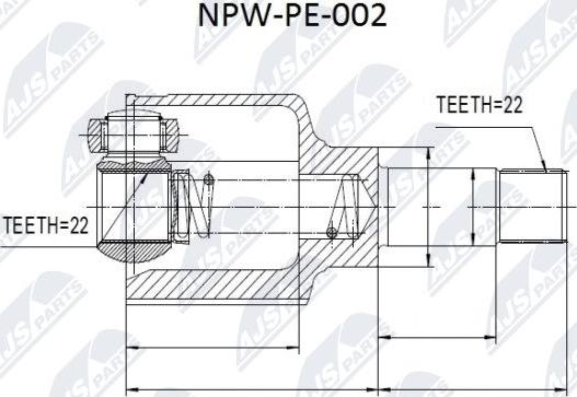 NTY NPW-PE-002 - Шарнирный комплект, ШРУС, приводной вал unicars.by