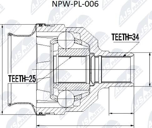 NTY NPW-PL-006 - Шарнирный комплект, ШРУС, приводной вал unicars.by