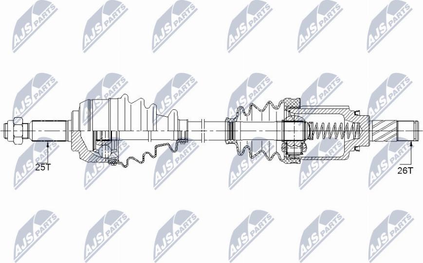 NTY NPW-RE-148 - Приводной вал unicars.by