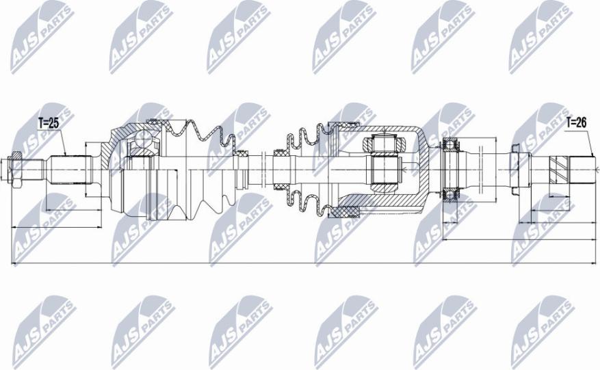 NTY NPW-RE-132 - Приводной вал unicars.by