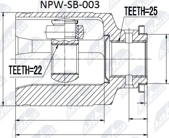 NTY NPW-SB-003 - Шарнирный комплект, ШРУС, приводной вал unicars.by