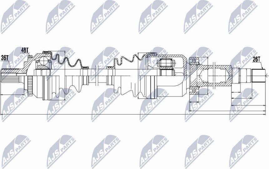 NTY NPW-VV-011 - Приводной вал unicars.by