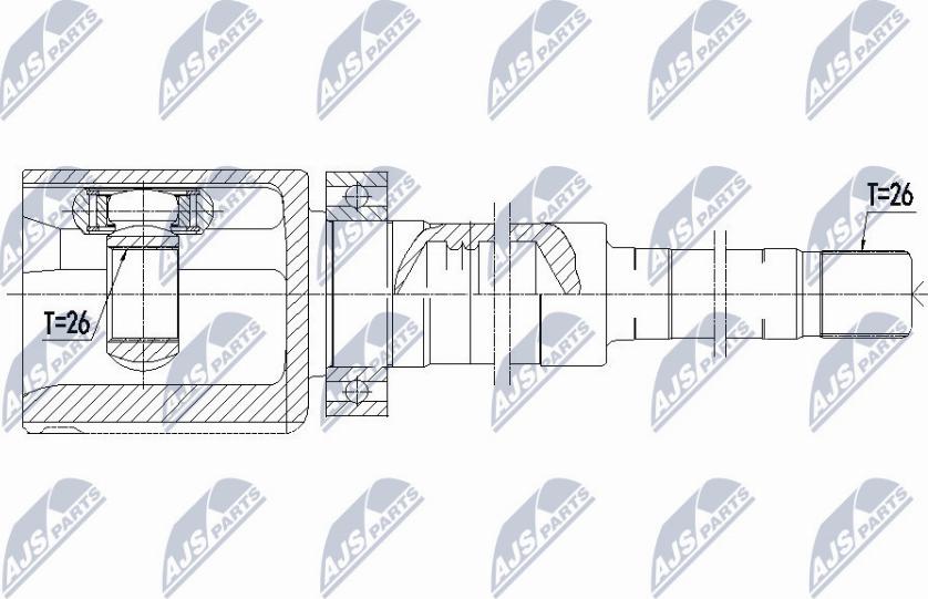 NTY NPW-VV-082 - Шарнирный комплект, ШРУС, приводной вал unicars.by