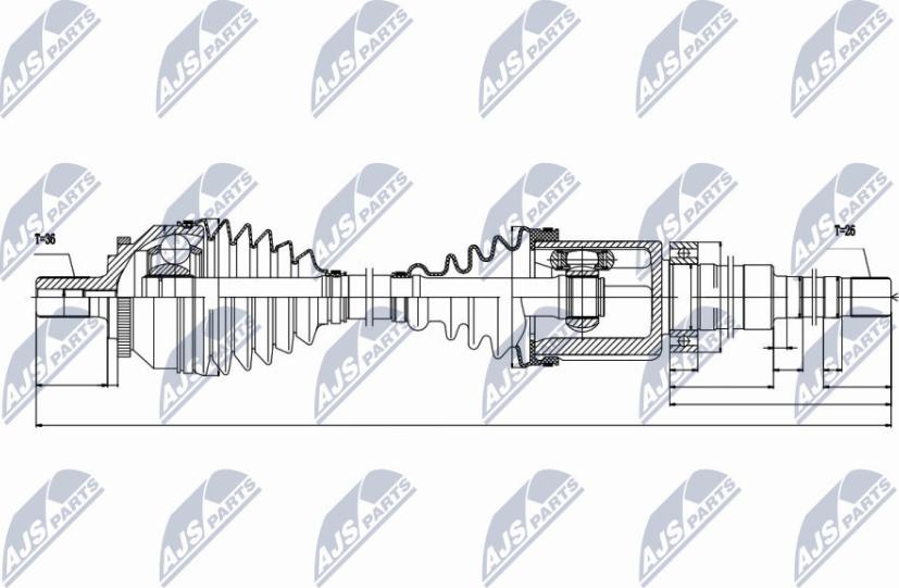 NTY NPW-VV-020 - Приводной вал unicars.by