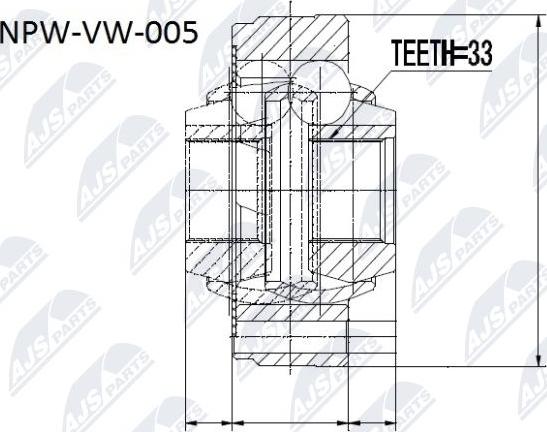 NTY NPW-VW-005 - Шарнирный комплект, ШРУС, приводной вал unicars.by