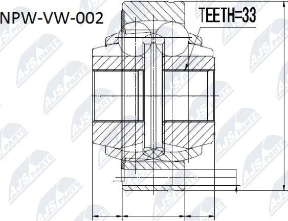 NTY NPW-VW-002 - Шарнирный комплект, ШРУС, приводной вал unicars.by