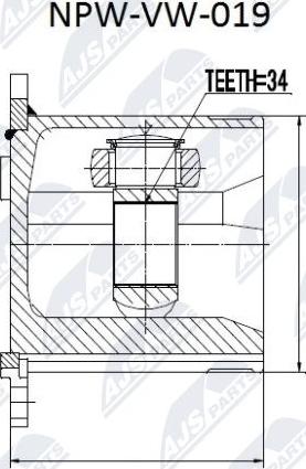 NTY NPW-VW-019 - Шарнирный комплект, ШРУС, приводной вал unicars.by