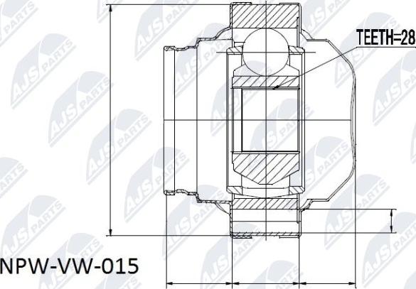 NTY NPW-VW-015 - Шарнирный комплект, ШРУС, приводной вал unicars.by